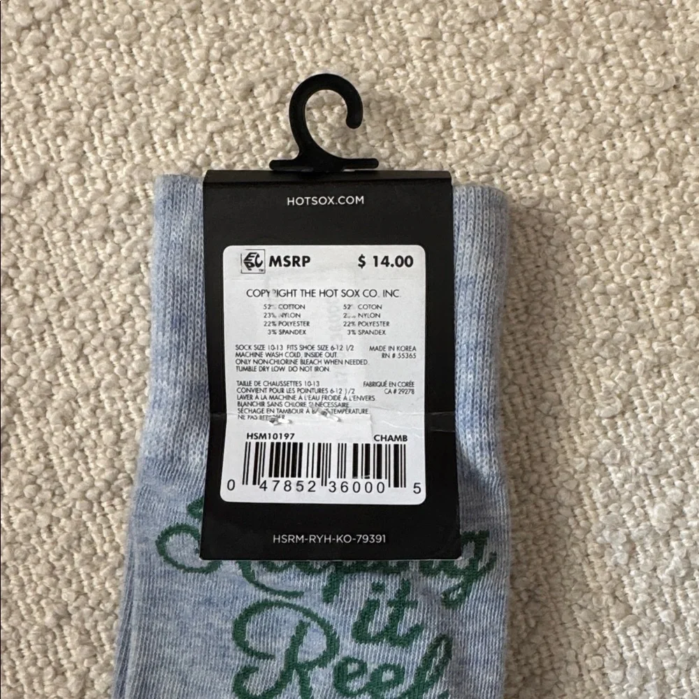 Hot Sox Light Blue & Navy Fishing Crew Socks